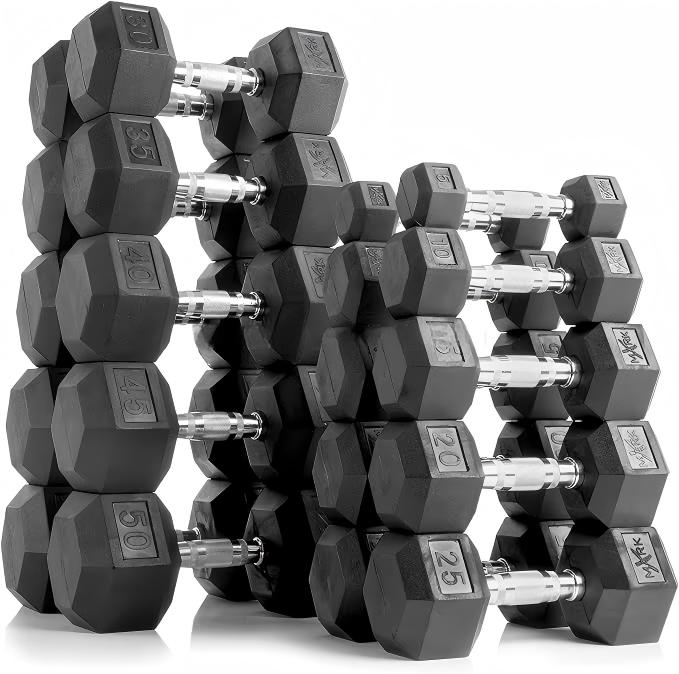 Home Gym Dumbbell Set - Manubri esagonali premium rivestiti in gomma