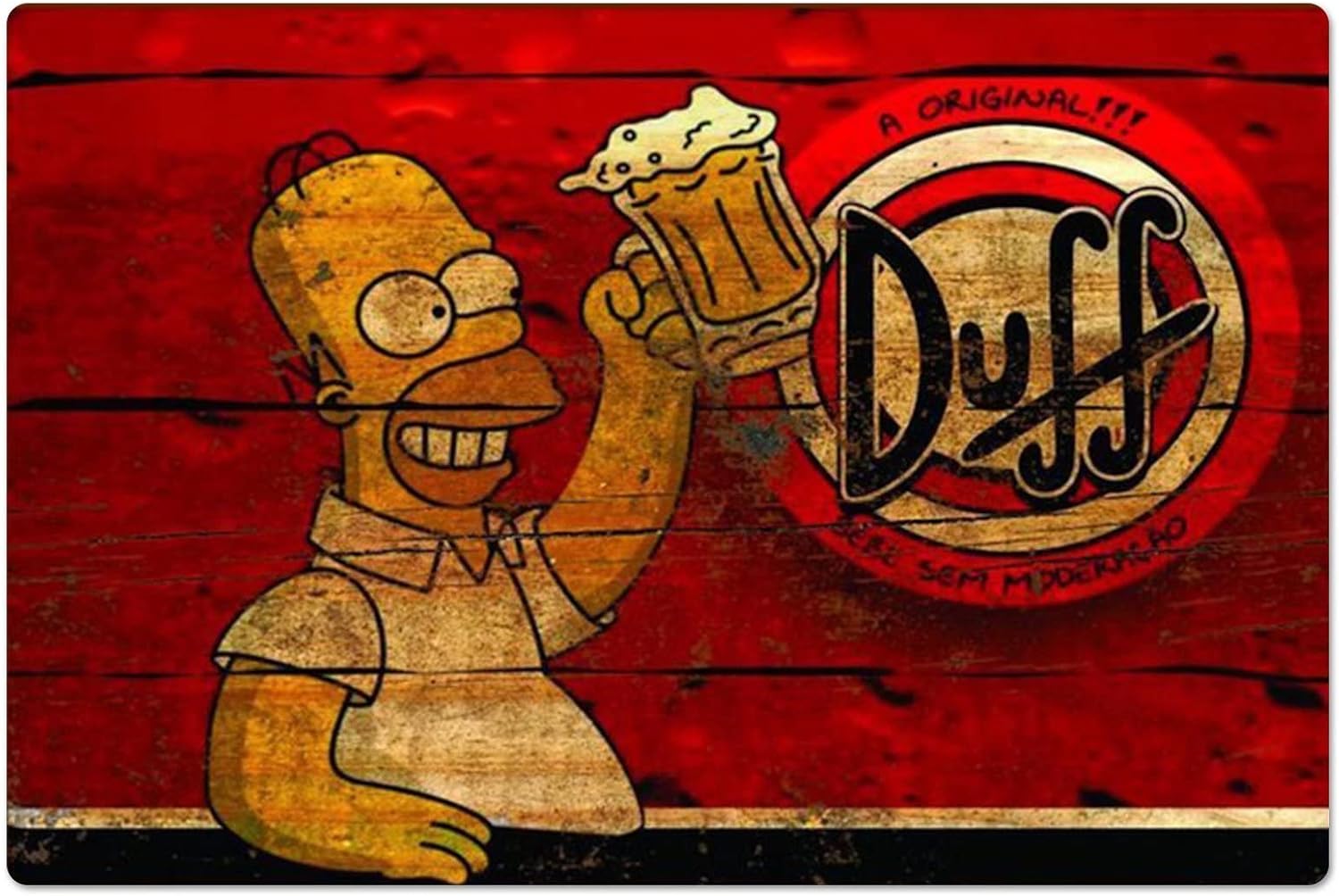 Home Gym Hack - Targa in Metallo Retrò Homer Duff